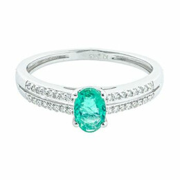 Zlatý prsten se smaragdem a diamanty FR1056709EM