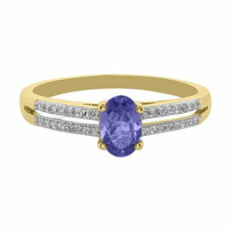 Zlatý prsten s tanzanitem a diamanty FR1056709TNZ