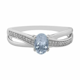 Zlatý prsten s akvamarínem a diamanty FR10568AQ