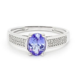 Zlatý prsten s tanzanitem a diamanty FR12248TNZW14
