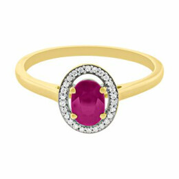 Zlatý prsten s rubínem a diamanty FR589305RBY