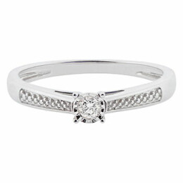 Zásnubní prsten z bílého zlata s diamantem FR6103