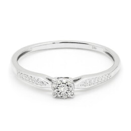 Prsten z bílého zlata s diamanty  FR611104W