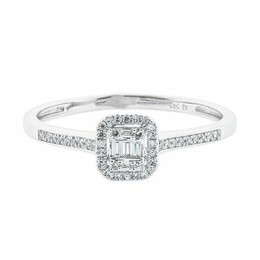 Dámský prsten z bílého zlata s diamanty FR645812