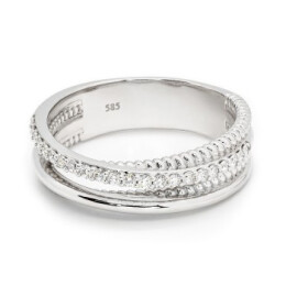 Prsten z bílého zlata s diamanty FR74W