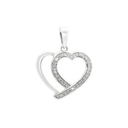 Přívěsek ve tvaru srdce s diamanty JP4310W