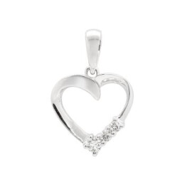 Přívěsek ve tvaru srdce s diamanty JP7019W