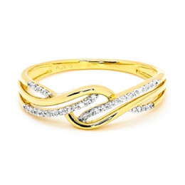 Prsten ze žlutého zlata s diamanty JR10353Y