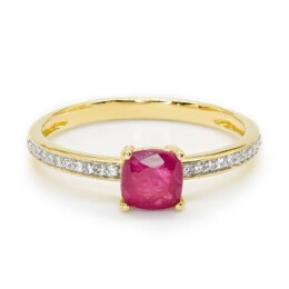 Zlatý prsten s rubínem a diamanty JR11382RBY14