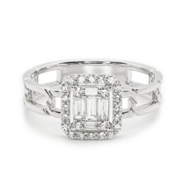 Prsten z bílého zlata s diamanty JR24412W15