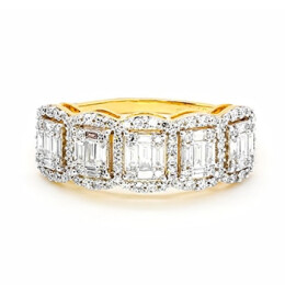 Prsten ze žlutého zlata s diamanty  JR26078Y