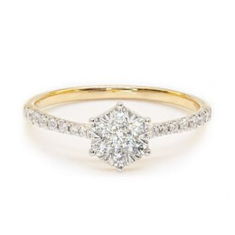 Prsten ze žlutého zlata s diamanty JR29266-50Y18