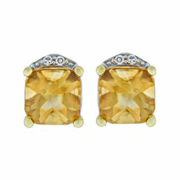 Zlaté náušnice s cítríny a diamanty Altman Diamond KE058898051