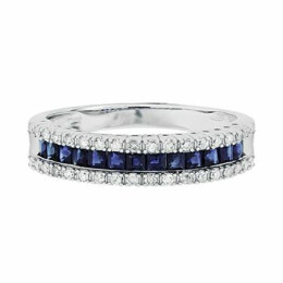 Dámský prsten ze zlata se safíry a diamanty KR05982901114