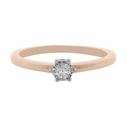 Zásnubní prsten z růžového zlata s diamantem KR12110