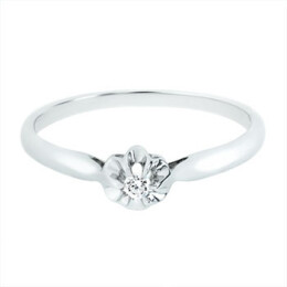 Zásnubní prsten z bílého zlata s diamantem KR23101