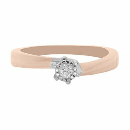 Zásnubní prsten z růžového zlata diamantem KR55402