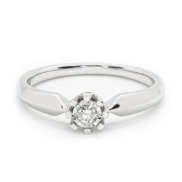 Zásnubní prsten z bílého zlata s diamantem KR68502W15
