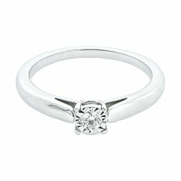 Zásnubní prsten z bílého zlata s diamantem KR83202