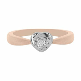 Zásnubní prsten z růžového zlata s diamantem KR91202