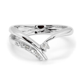 Prsten z bílého zlata s diamanty  LID1501
