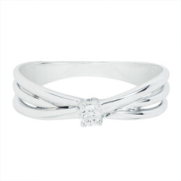 Zásnubní prsten z bílého zlata s diamantem LID2298007