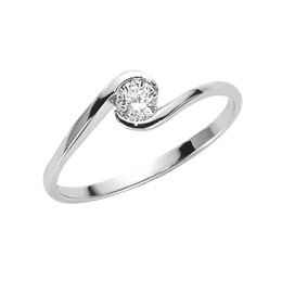 Zásnubní prsten z bílého zlata s diamantem LID2327010G7