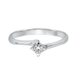 Zásnubní prsten z bílého zlata s diamantem LID2850010G7