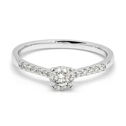 Prsten z bílého zlata s diamanty MR00322W