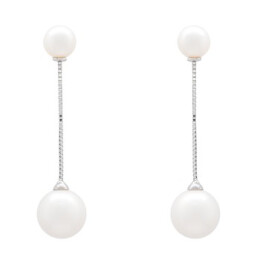 Náušnice z bílého zlata s perlami PER2573