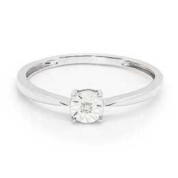 Zásnubní prsten z bílého s diamantem R1548W