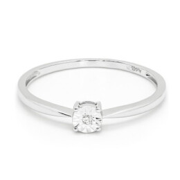 Zásnubní prsten z bílého s diamantem R1548W