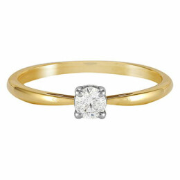 Zásnubní prsten z žlutého zlata s diamantem R3921