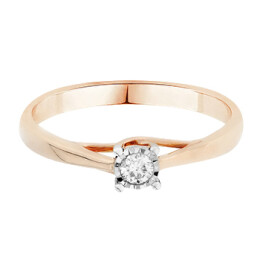 Zásnubní prsten z růžového zlata s diamantem R3929