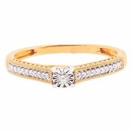 Prsten ze zlata osázený diamanty R4852