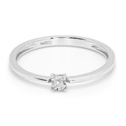 Zásnubní prsten z bílého zlata s diamantem R5919