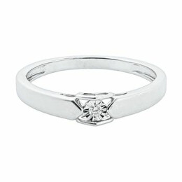 Zásnubní prsten z bílého zlata s diamantem R6036