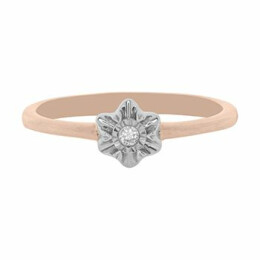 Zásnubní prsten z růžového zlata s diamantem R6037R