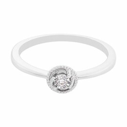 Zásnubní prsten z bílého zlata s diamantem R6042