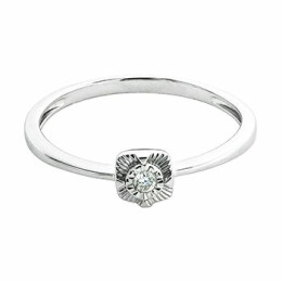 Zásnubní prsten z bílého zlata s diamantem R6047