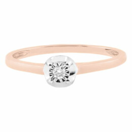 Zásnubní prsten z růžového zlata s diamantem R6051