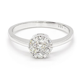 Prsten z bílého zlata s diamanty RN02594