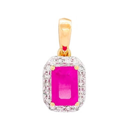 Přívěsek ze žlutého zlata s rubínem a diamanty  RP16451RBY