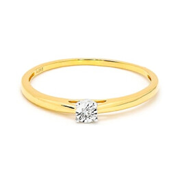 Zásnubní prsten ze žlutého zlata s diamantem RR775Y