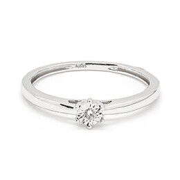 Zásnubní prsten z bílého zlata s diamantem RR814W