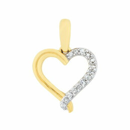 Zlatý přívěsek ve tvaru srdce s diamanty ZP101645