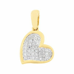 Zlatý přívěs s diamanty ve tvaru srdce ZP102501