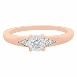 Prsten z růžového zlata osázený diamanty ZR101043