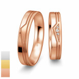 Snubní prsteny Basic Light II ze žlutého zlata s diamanty nebo zirkony s rytinou 4804210-4804209