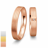 Snubní prsteny Basic Light II ze žlutého zlata s diamantem nebo zirkonem s rytinou 4804218-4804217
